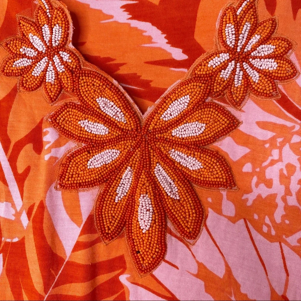 Soft Surroundings Del Rio Beaded Floral Tunic 3/4 Sleeves XS - Picture 12 of 12